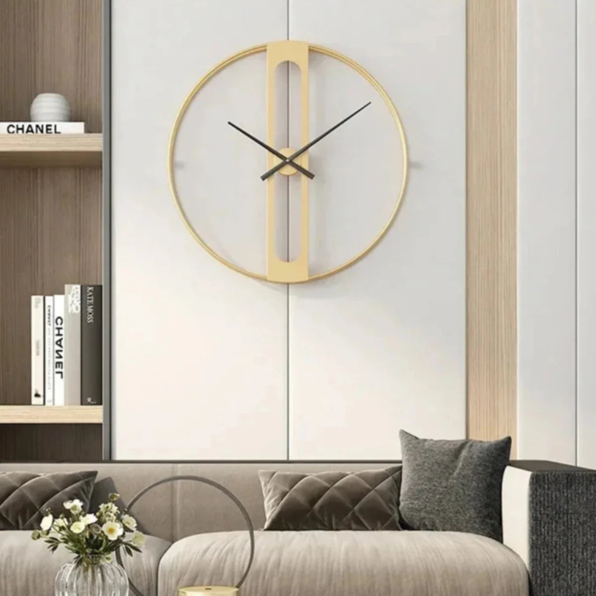 TimeLuxe | Elegante metalen wandklok – Stil modern Europees ontwerp