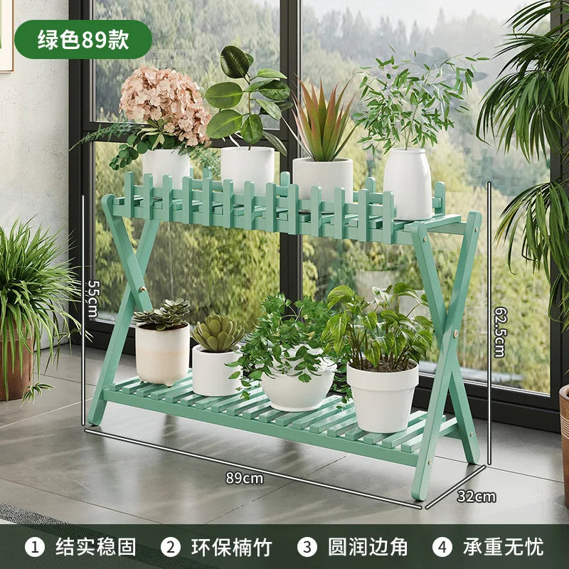 EcoTrellis | Bamboo VerdeShelf plantenstandaard met twee niveaus en latwerk