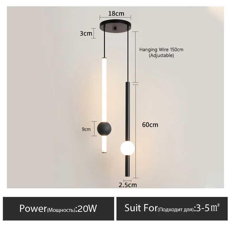 LineaLux | Moderne LED Bar Hanglamp - Minimalistisch Goud & Zwart Hanglamp