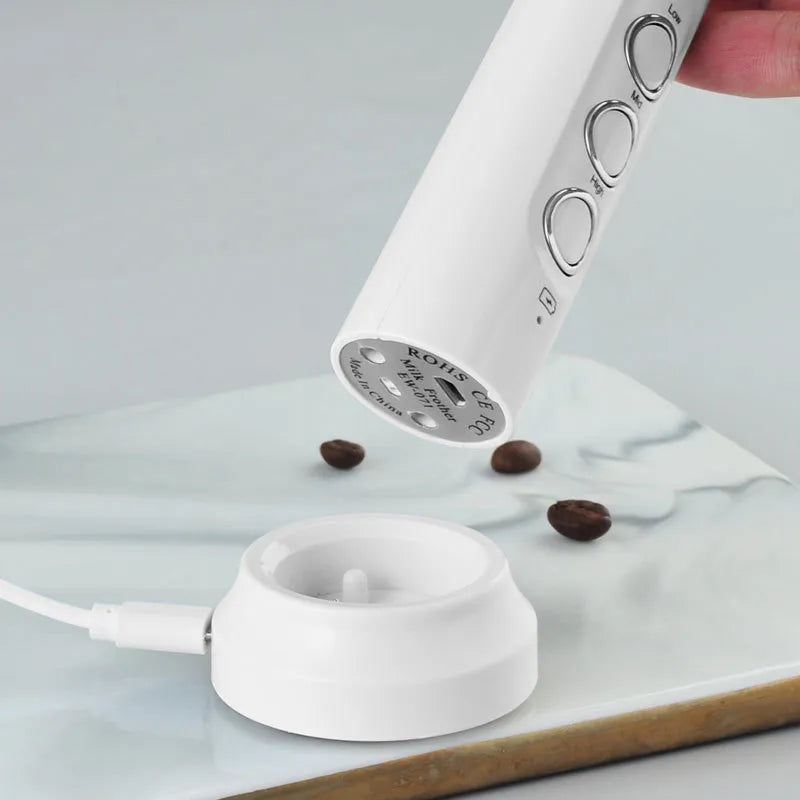 CremaX | 3-in-1 Oplaadbare Elektrische Melkopschuimer - Handheld Koffieschuimer met hoge snelheid