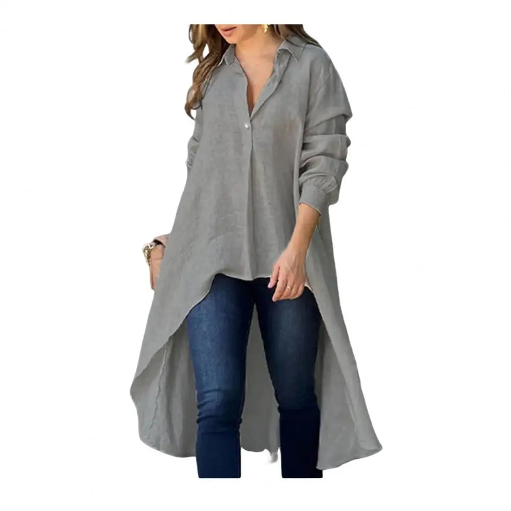 Cerys | Elegante damesblouse met lange mouwen – Casual blouse met kraag en knopen