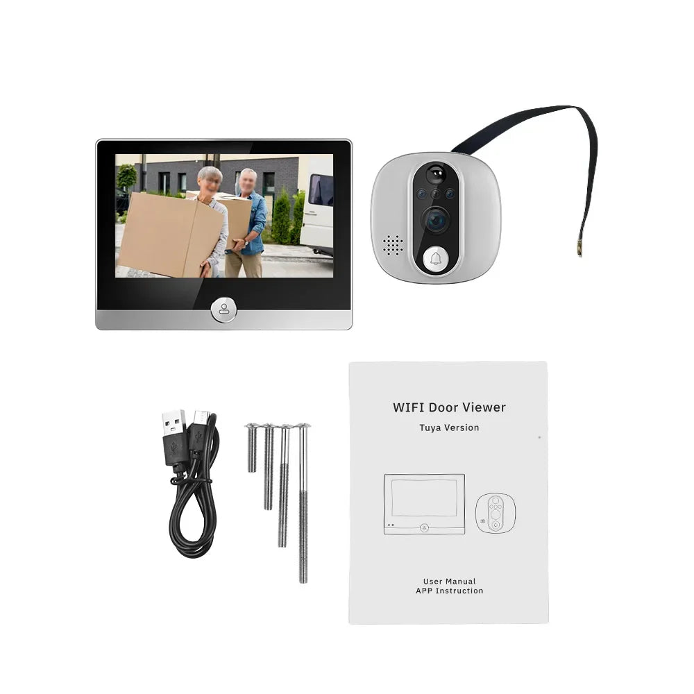 VizioBell | WiFi Deurbel Camera met 120° Hoek, Nachtzicht & Twee-Weg Audio - Slimme Veiligheid voor Thuis