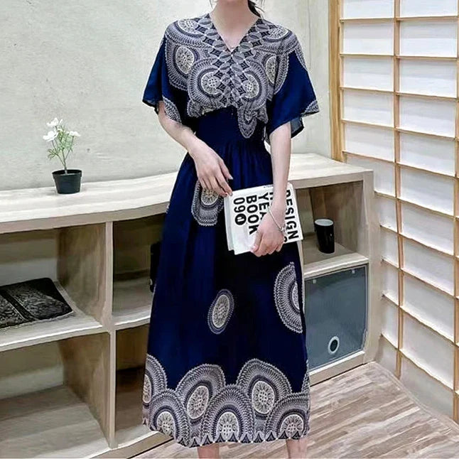 Morya | Boho-lange jurk voor dames – Casual maxi-zomerjurk met print