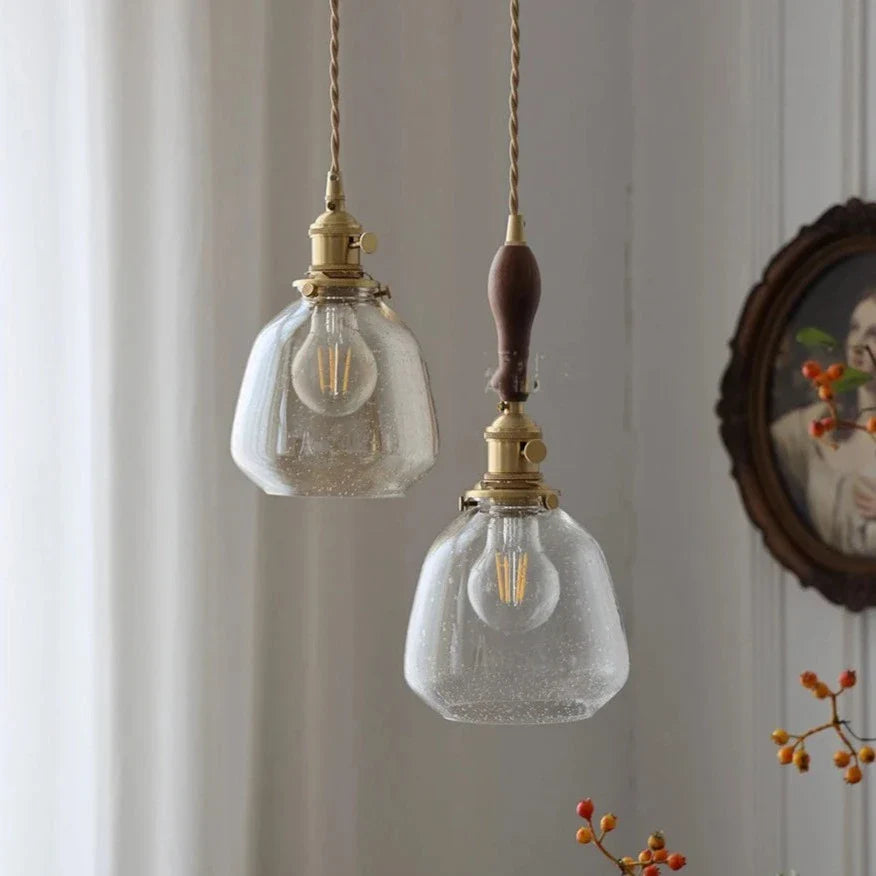 NostalgiaLuxe | Vintage elegante glazen hanglamp