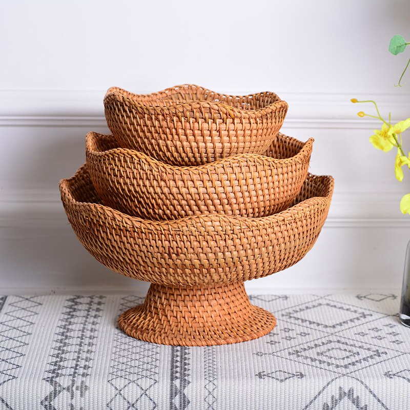 BohoBowl | Rustiek Rotan Fruitmanden Decoratieve Opbergkommen