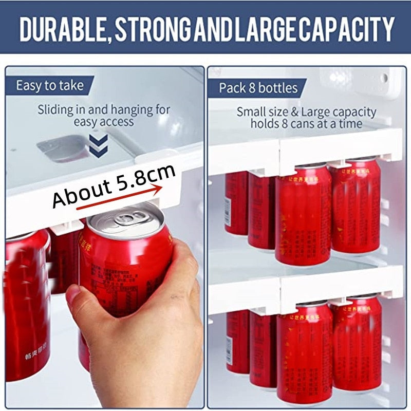 SipStack | Uitschuifbare drankhouder voor in de koelkast – Ruimtebesparend drankrek voor blikjes