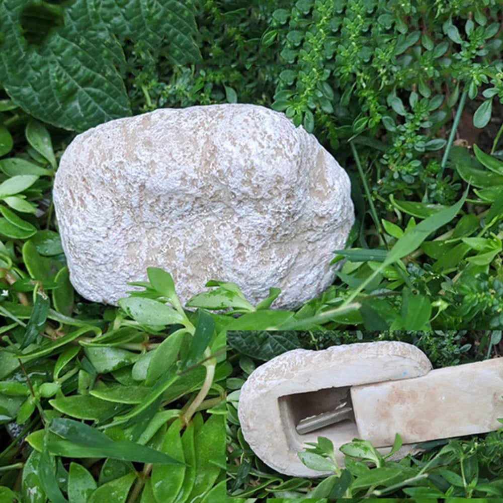 KeyStone | Verborgen stenen ontwerp veiligheidssleutelkastje voor tuin - Outdoor Rock vormige kist voor sleutels, tuin en erf