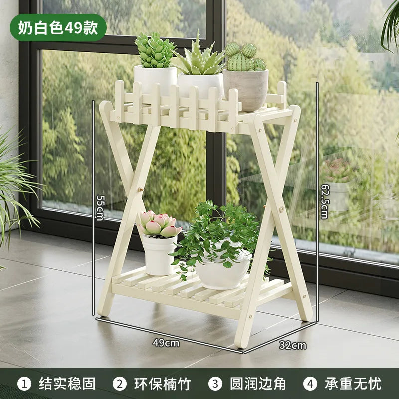 EcoTrellis | Bamboo VerdeShelf plantenstandaard met twee niveaus en latwerk