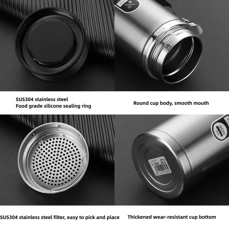 SipSmart | Roestvrijstalen thermosfles - vacuüm geïsoleerde waterfles met LED temperatuurweergave