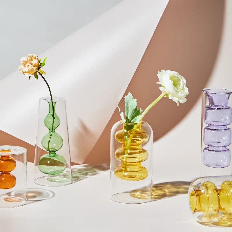 GlassBloom | Scandinavische Artistieke Kleurrijke Glazen Vaas