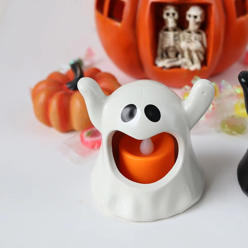 SpookGlow | LED-spooklicht – Halloween-decoratie, zwart-wit, werkt op batterijen