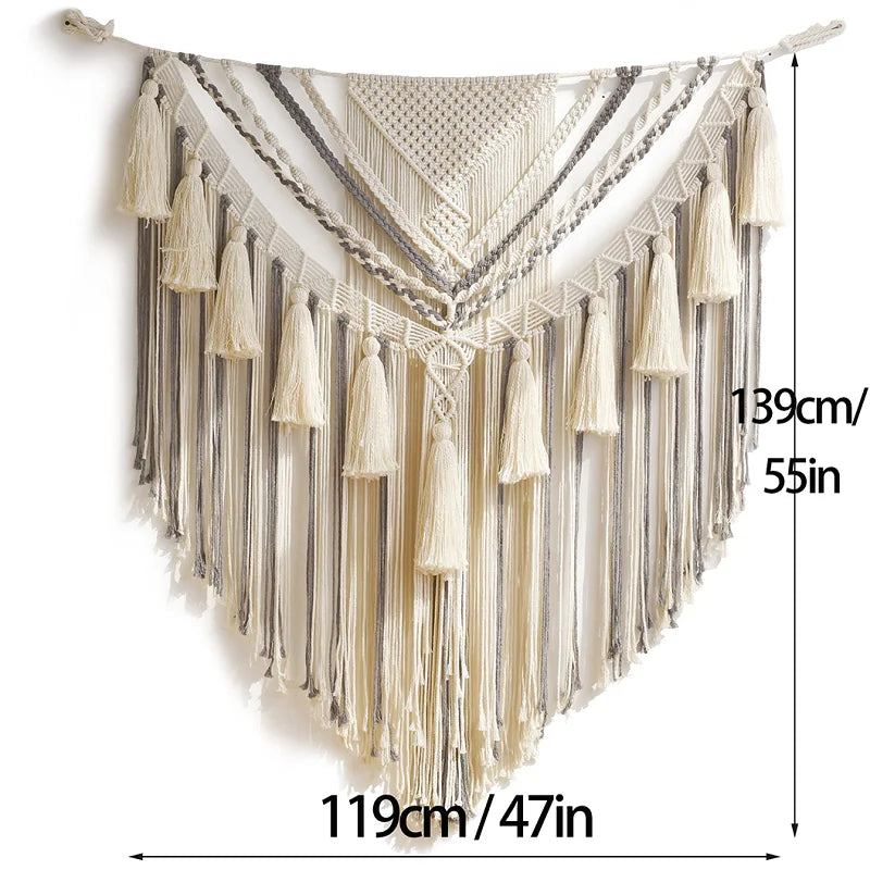 KnotAura | Handgemaakte Boho Macramé Wandkleden - Uniek Geweven Woondecoratie