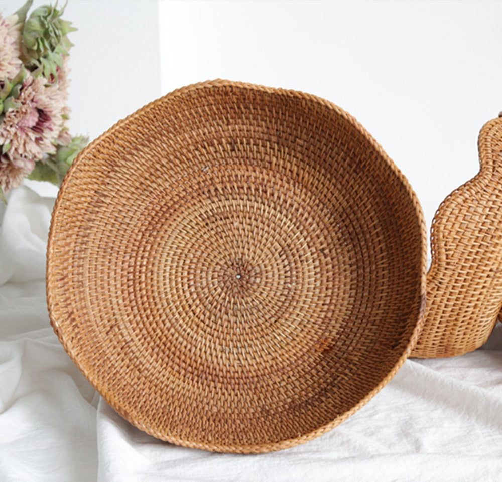 BohoBowl | Rustiek Rotan Fruitmanden Decoratieve Opbergkommen