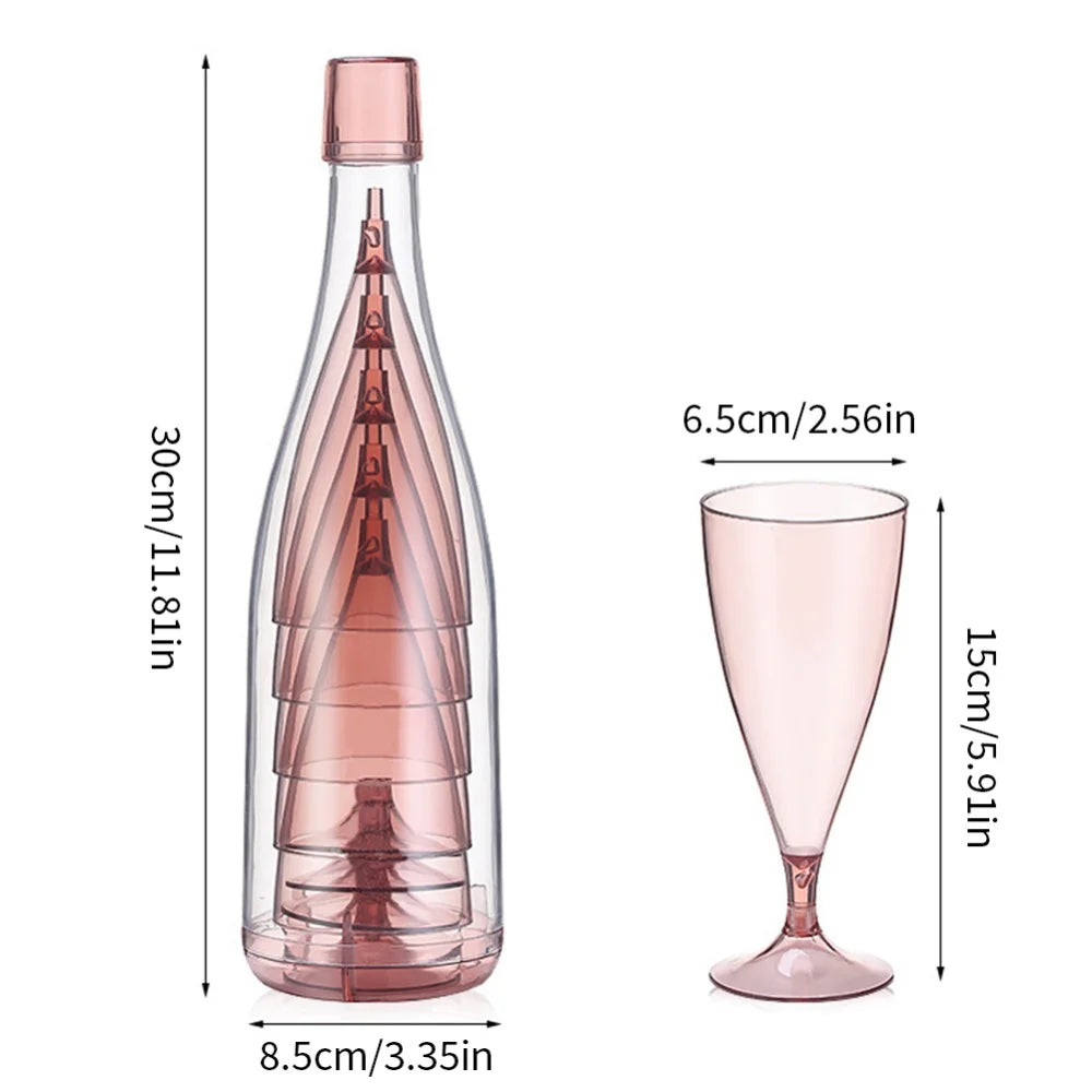 SipMate | Draagbare reis wijnglas- en wijnflessenset - compacte, lekvrije reisaccessoires