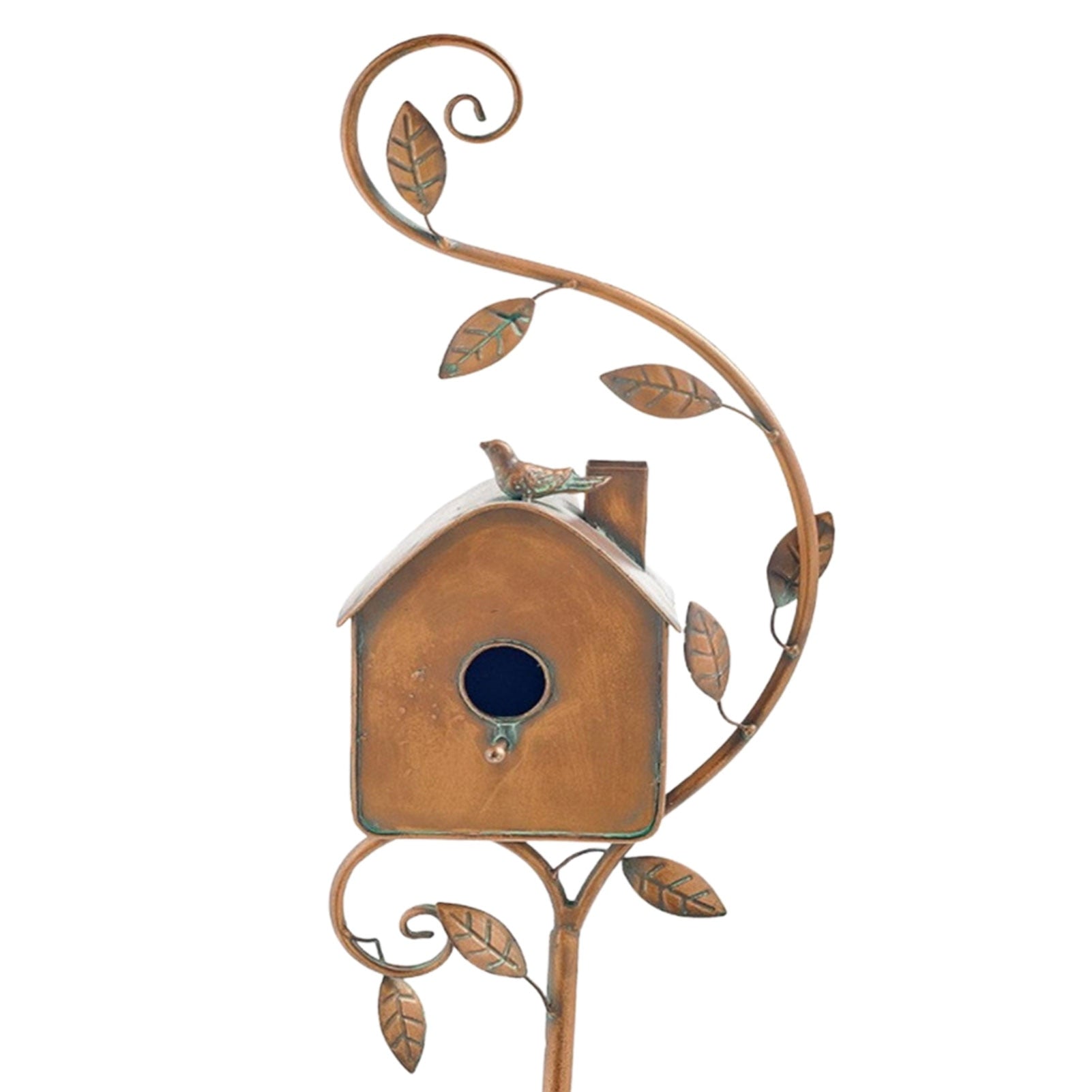 Nestique | Decoratieve metalen vogelhuisje tuinpaal - Handgemaakt Outdoor Tuin Vogelhuis Ornament