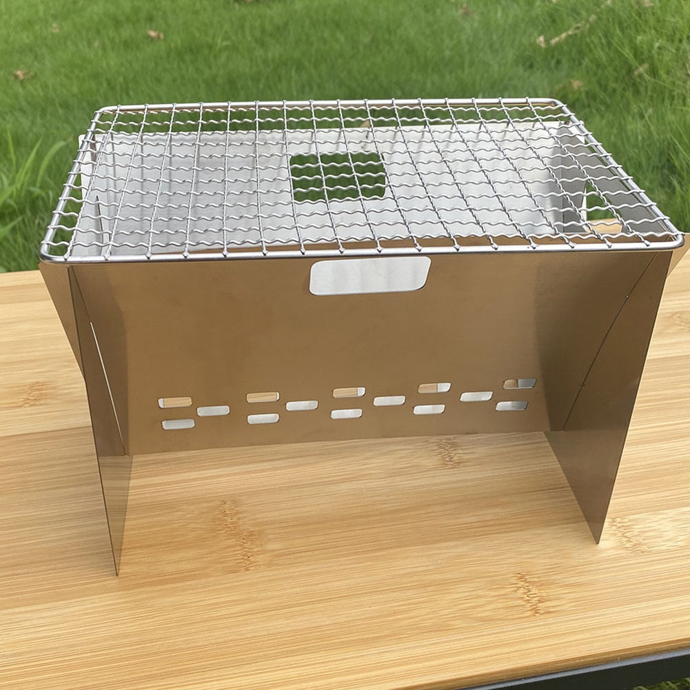 GrillBox | Roestvrijstalen draagbare opvouwbare houtskoolgrill - Compacte BBQ