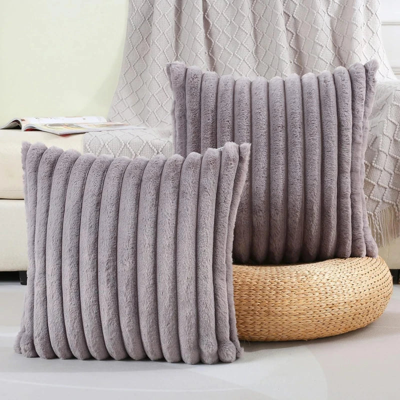 Puffique | Decoratieve pluizige kussensloop - Zachte kussenhoes van imitatiebont voor bank, bank, bed