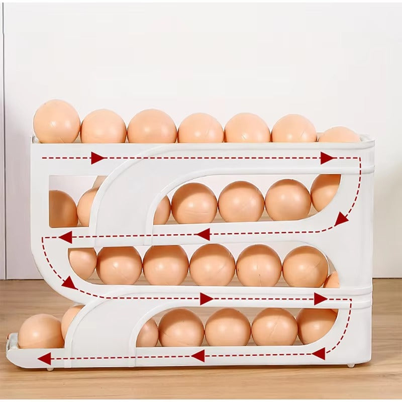 Eggomatic | Automatische eierroldispenser - BPA-vrij, ruimtebesparend, ideaal voor keuken en koelkast