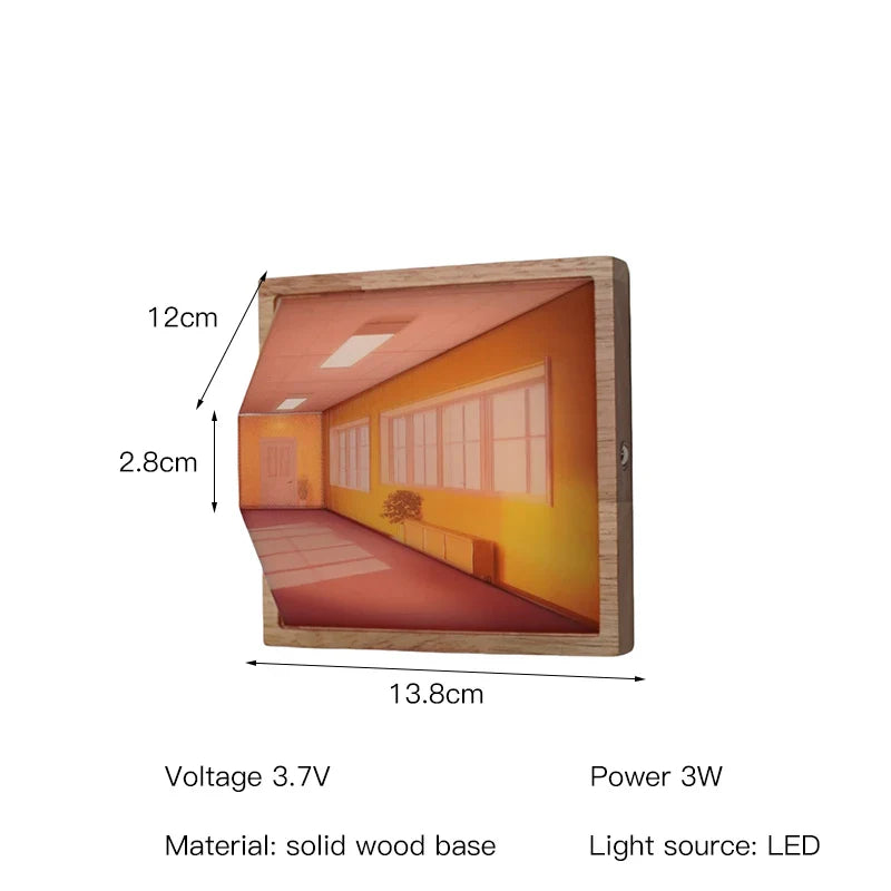 DimenLamp | 3D Muurkunst LED Lamp - Modern Nachtlampje voor Thuisdecoratie & Geschenk