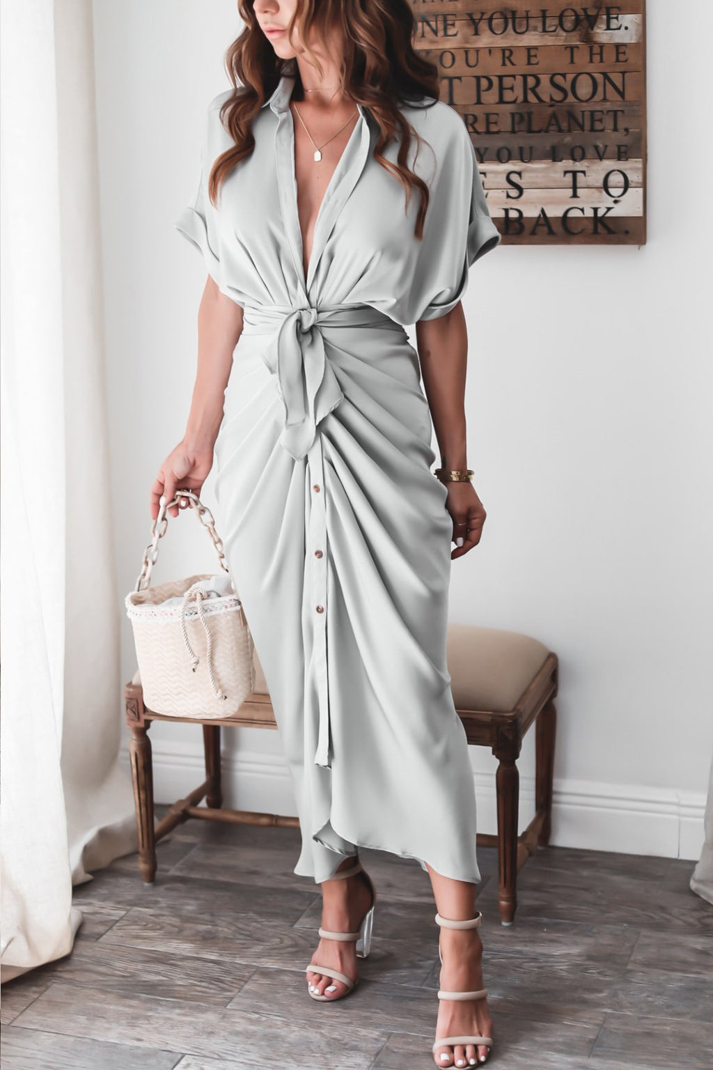 Haliara |Dames Luxe Maxi Wikkeljurk – Elegante Zwierige Wikkeljurk