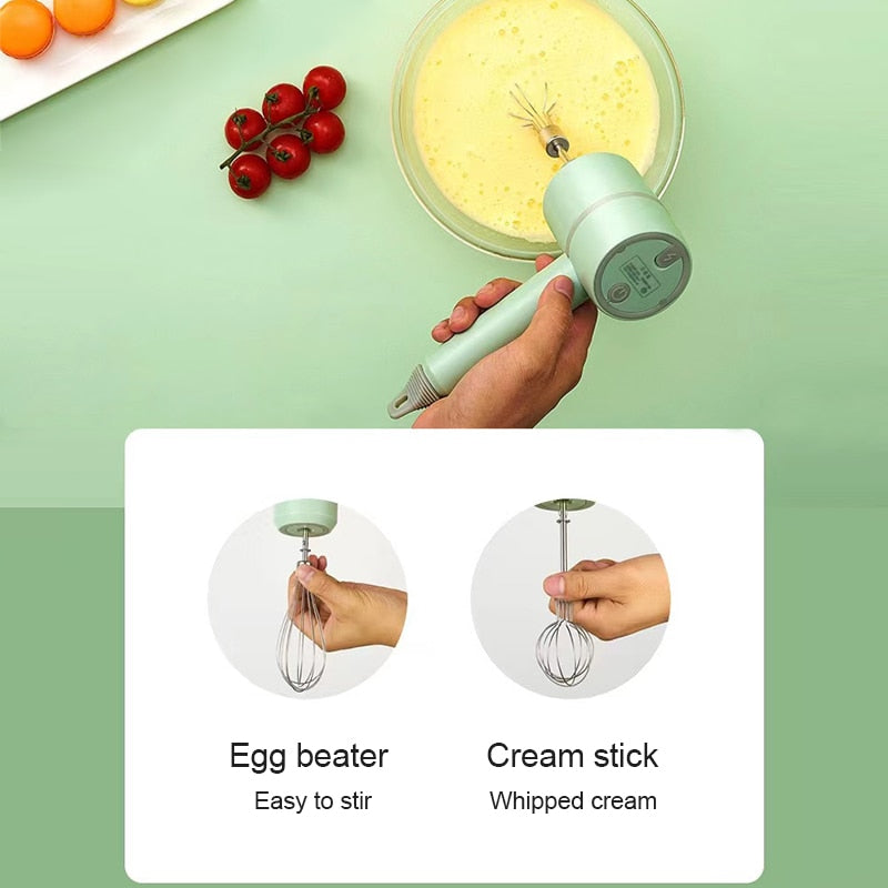 MixWhisk | Snoerloze 2-in-1 elektrische handmixer en voedselmolen