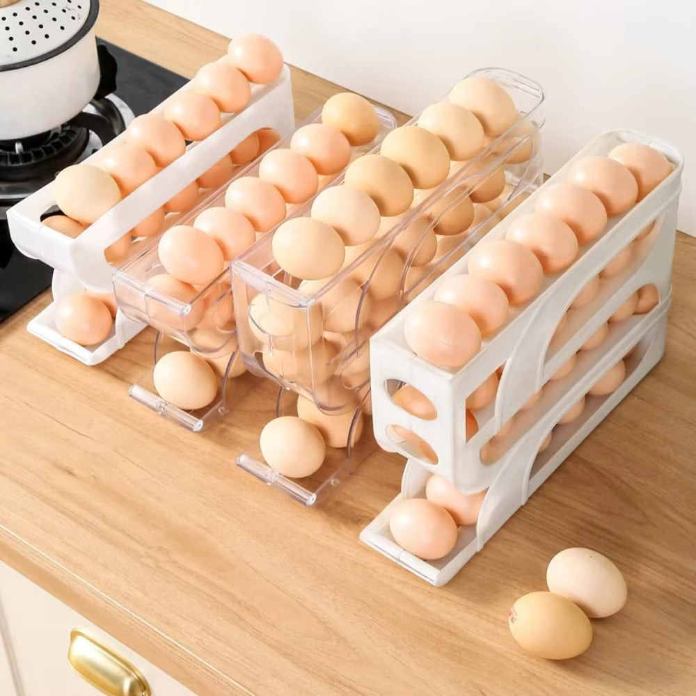 Eggomatic | Automatische eierroldispenser - BPA-vrij, ruimtebesparend, ideaal voor keuken en koelkast