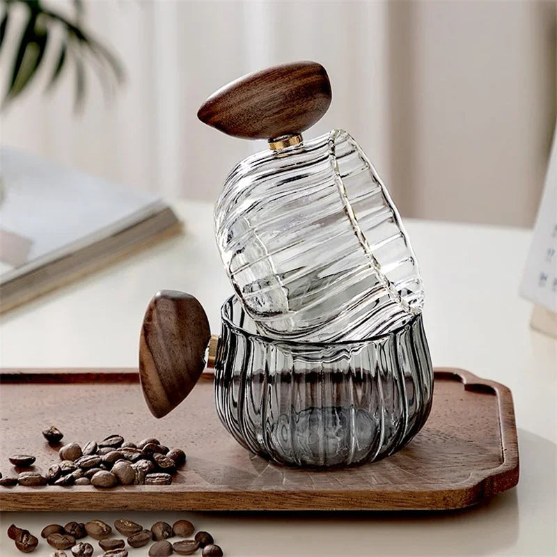 CedarCup | 250ml Glazen Mok met Houten Handvat, Elegante Rustieke Thee- & Koffiemok