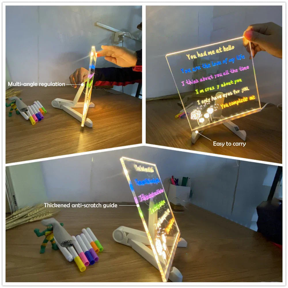 GlowSketch | Neon Schetsbord – LED Tekentablet, Glow Art Board voor Kinderen & Volwassenen