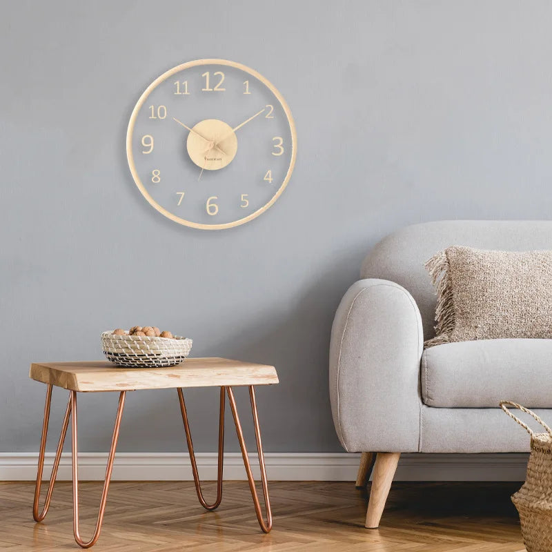 LucentDial | Transparante Glazen Wandklok - Stille Quartz Beweging, Modern Minimalistisch Woondecor