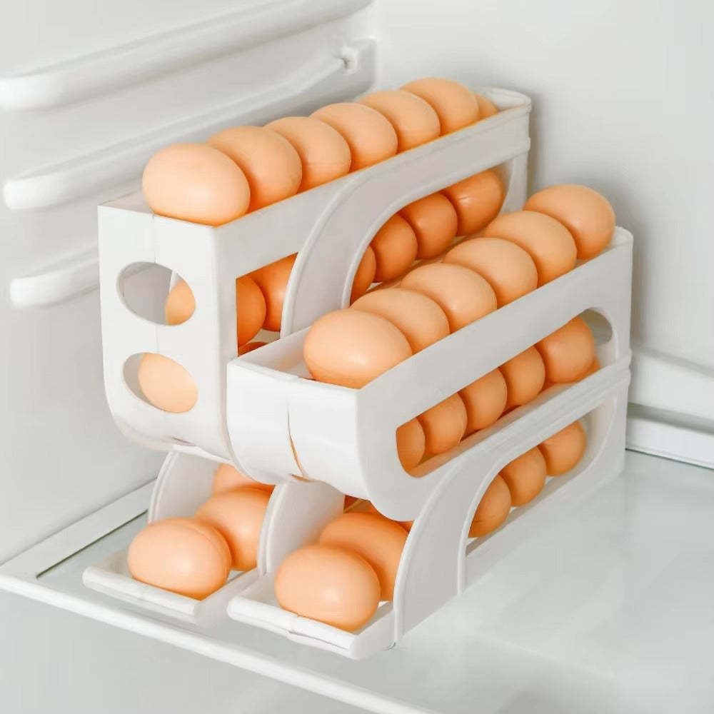 Eggomatic | Automatische eierroldispenser - BPA-vrij, ruimtebesparend, ideaal voor keuken en koelkast