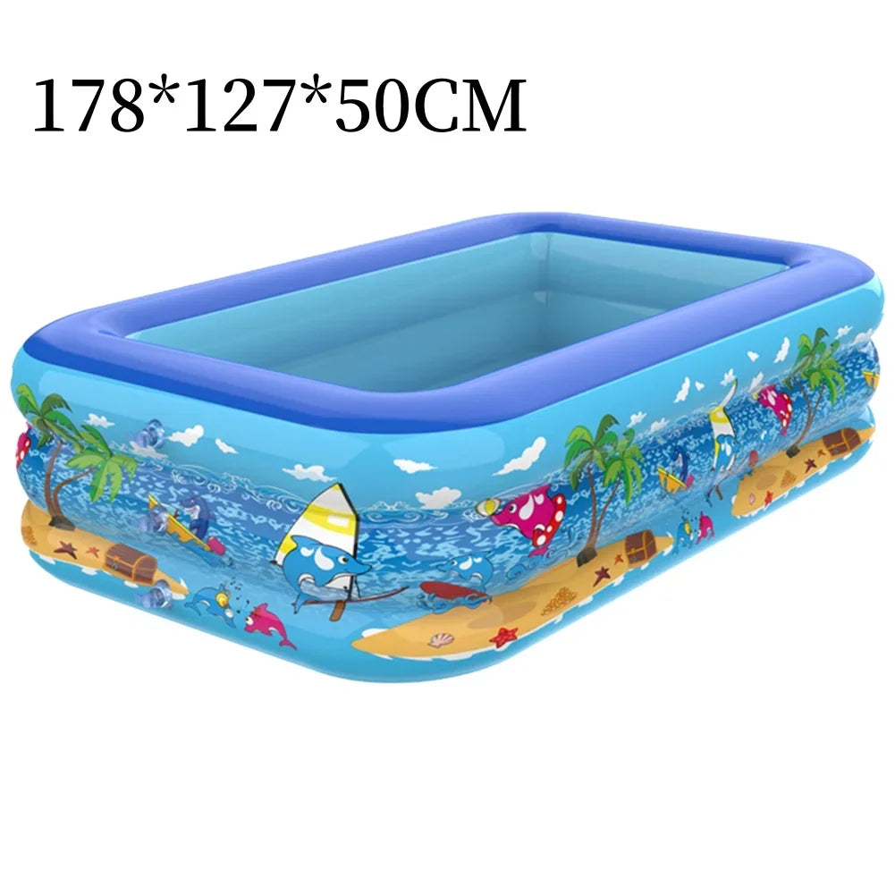 KiddieWave | Opblaasbaar PVC Kinderzwembad - Duurzaam Cartoon Ontwerp