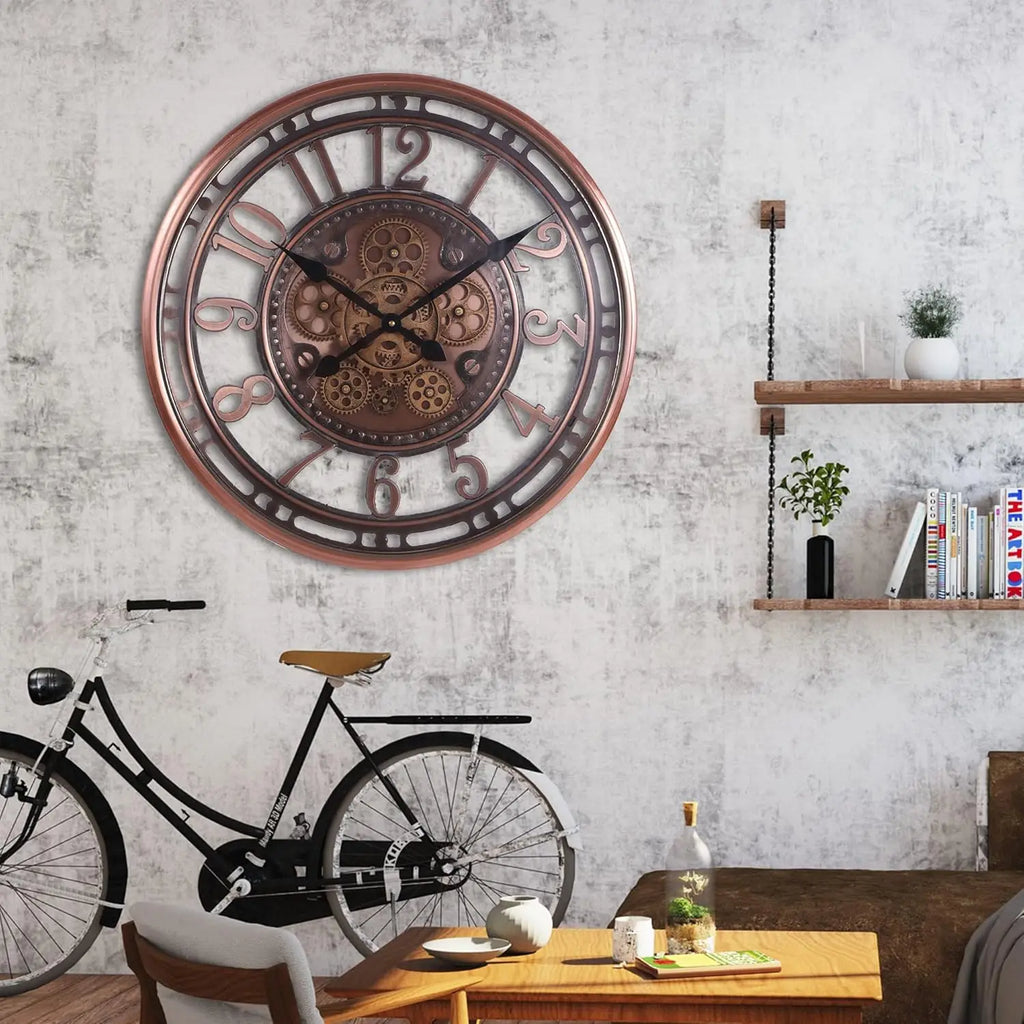 RegalTick | Vintage koperen wandklok - Elegant antiek ontwerp