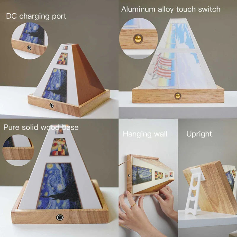 DimenLamp | 3D Muurkunst LED Lamp - Modern Nachtlampje voor Thuisdecoratie & Geschenk
