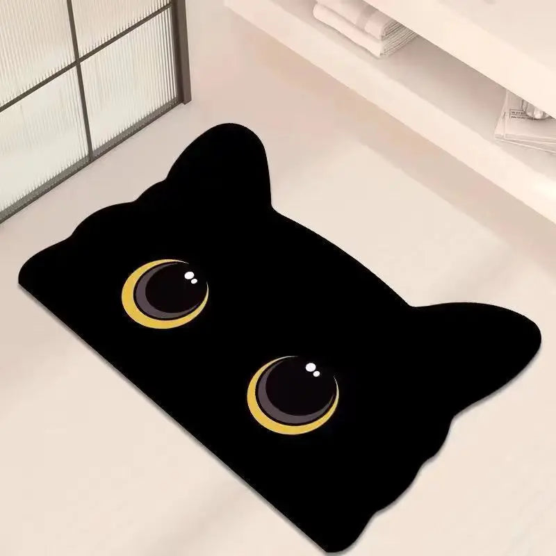 PurrMat | Schattige katten badmat met sneldrogende werking – Absorberende microvezel badmat