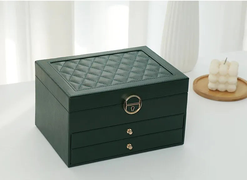 EleganceBox | Sieradendoos van leer met meerdere lagen - Elegante opslag & organisator voor ringen, kettingen, oorbellen
