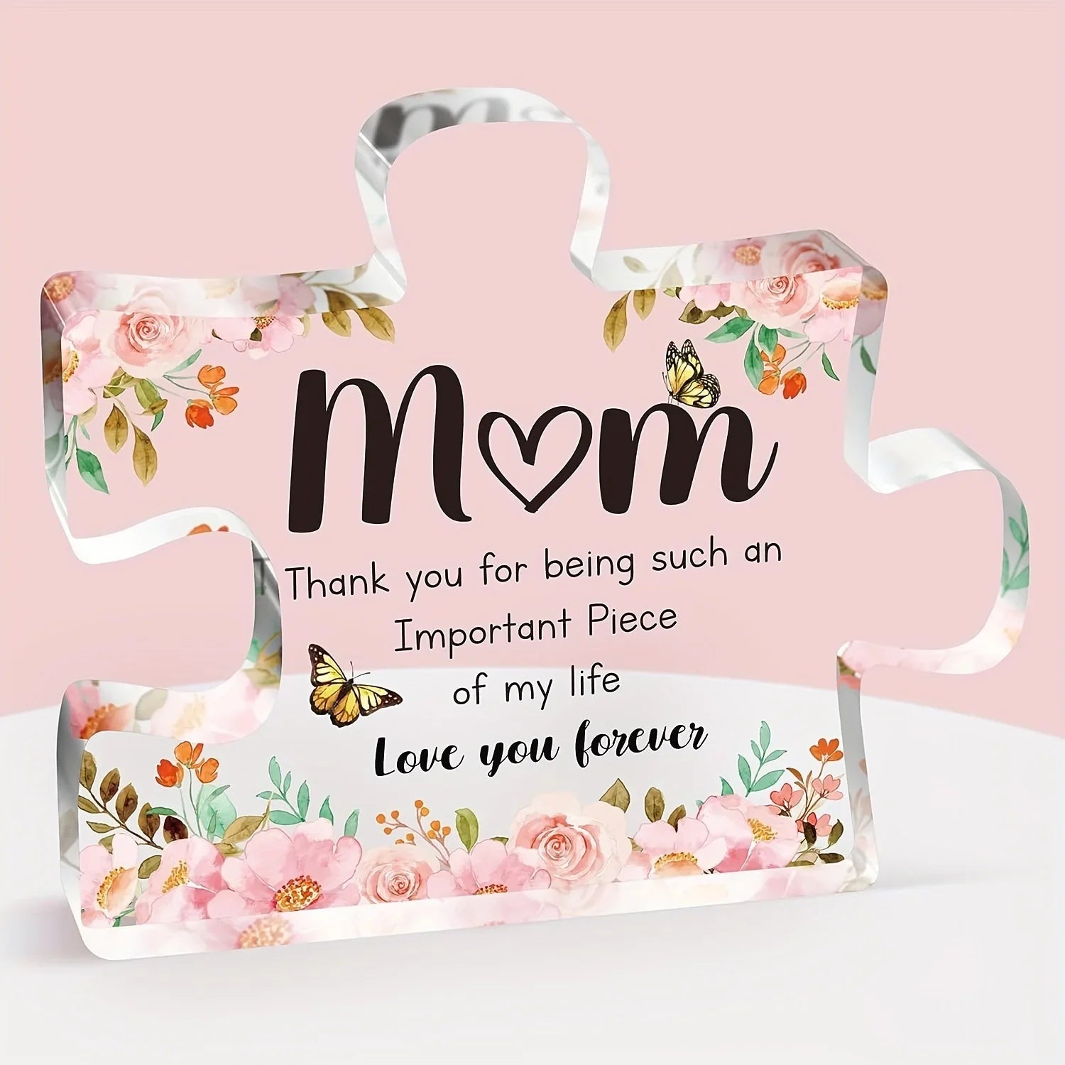 MomPiece | Acryl Puzzelstuk - Hartelijk Moederdagcadeau met Persoonlijke Boodschap