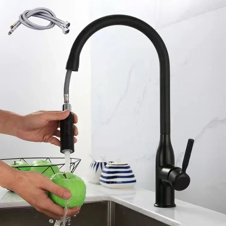 AquaStretch | Strakke uittrekbare keukenkraan met intrekbare handdouche – dubbele straal en flexibel ontwerp