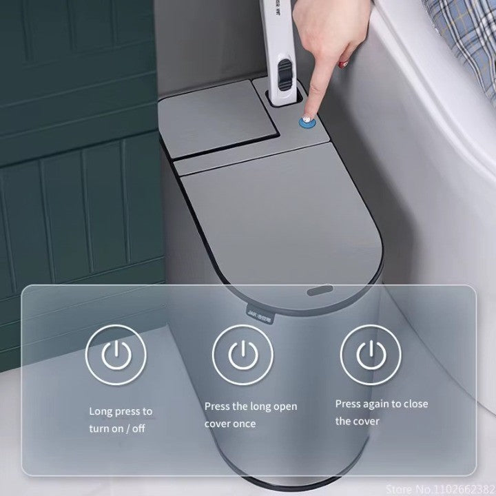 ToiLift | Automatische lift-afvalbak met geïntegreerde borstel – Handsfree afvalbak voor de badkamer