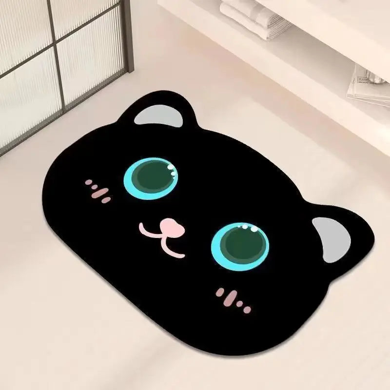 PurrMat | Schattige katten badmat met sneldrogende werking – Absorberende microvezel badmat