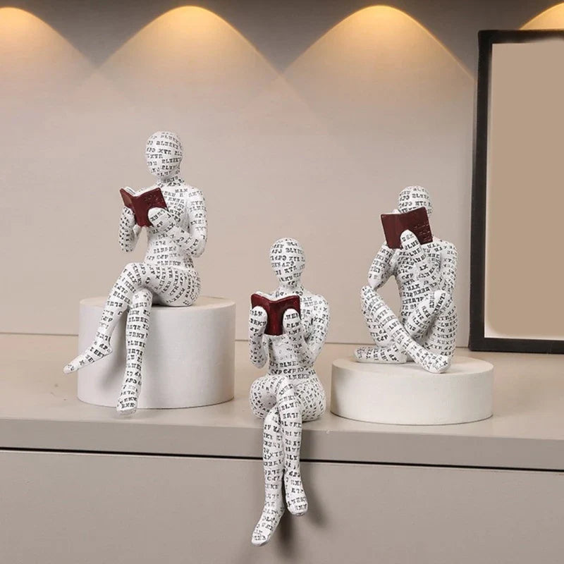 PageZen | Boekenwurm sculptuur – Artistieke decoratie voor thuis en op kantoor om te lezen en na te denken