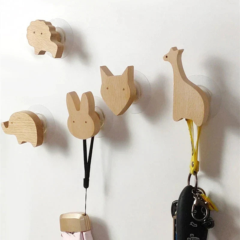 TundraHook | Wandhaak Scandinavische Houten Dieren - Kapstokhaak & Hoedhaak in Rustieke Stijl