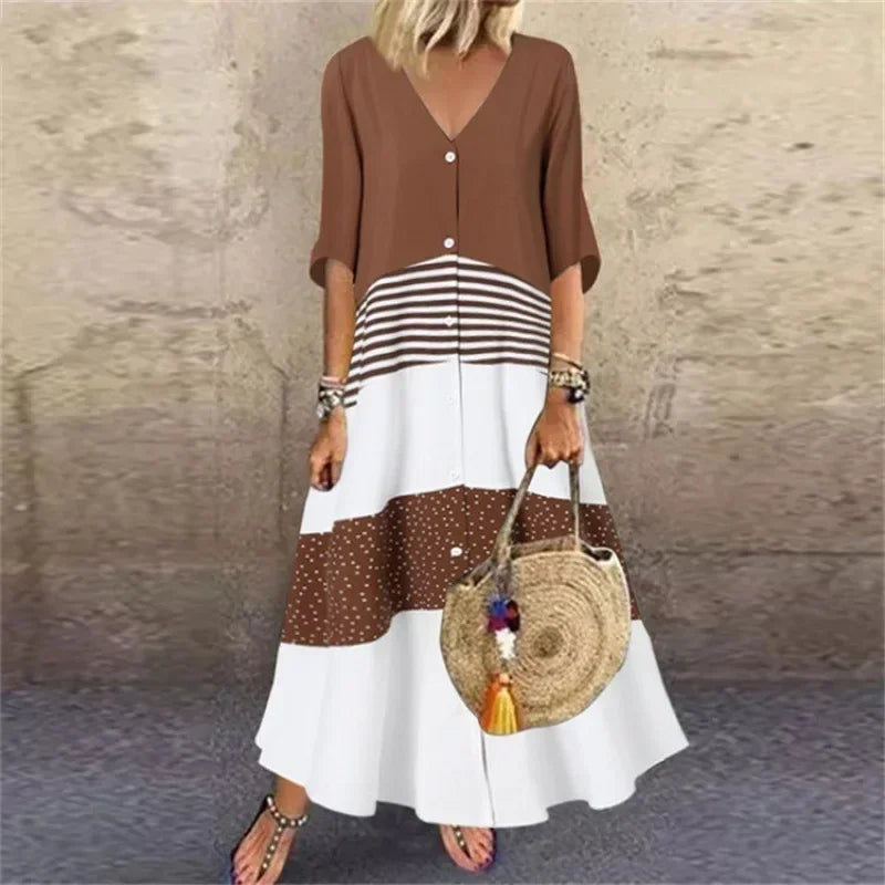 Rovia | Zomerse maxi-jurk voor dames – Elegante, casual lange jurk met print
