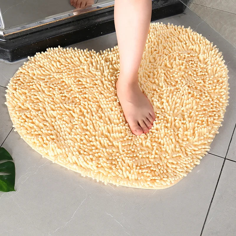 AbsorbHeart | Hartvormige absorberende badmat van microvezel, antislip