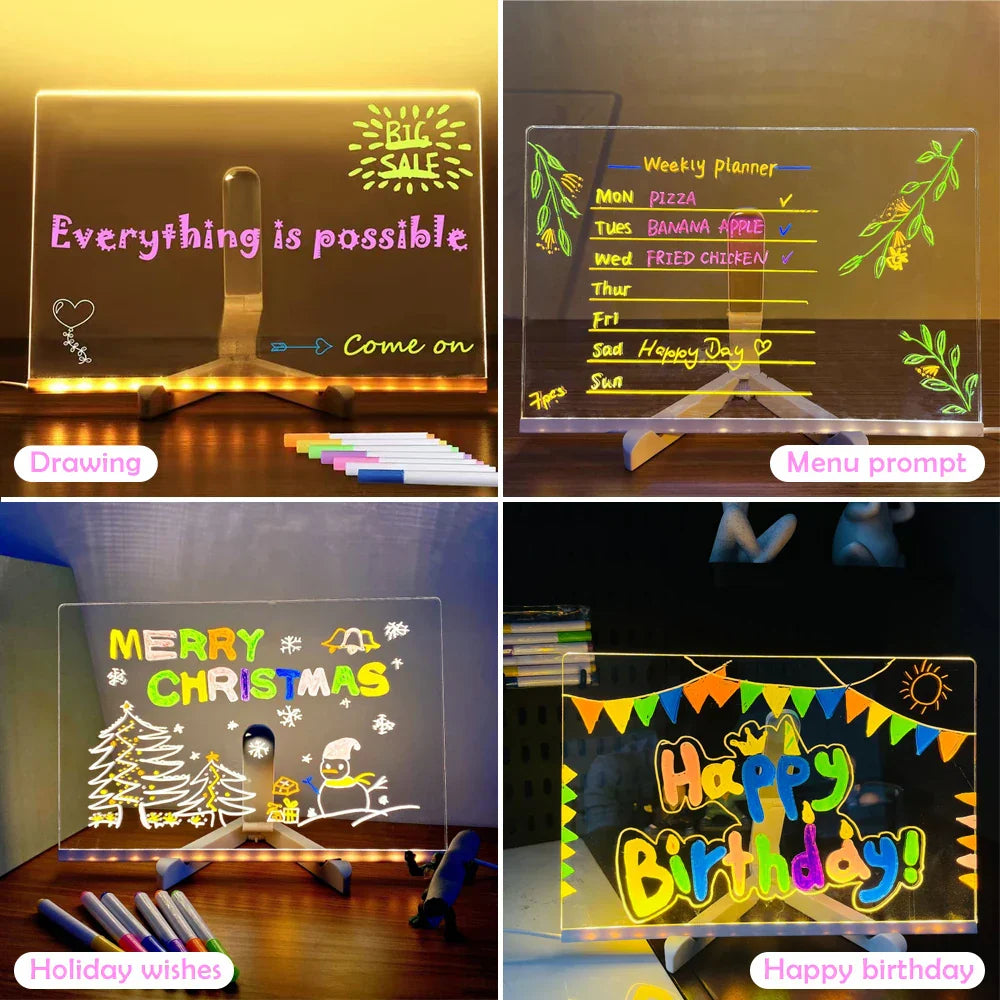 GlowSketch | Neon Schetsbord – LED Tekentablet, Glow Art Board voor Kinderen & Volwassenen