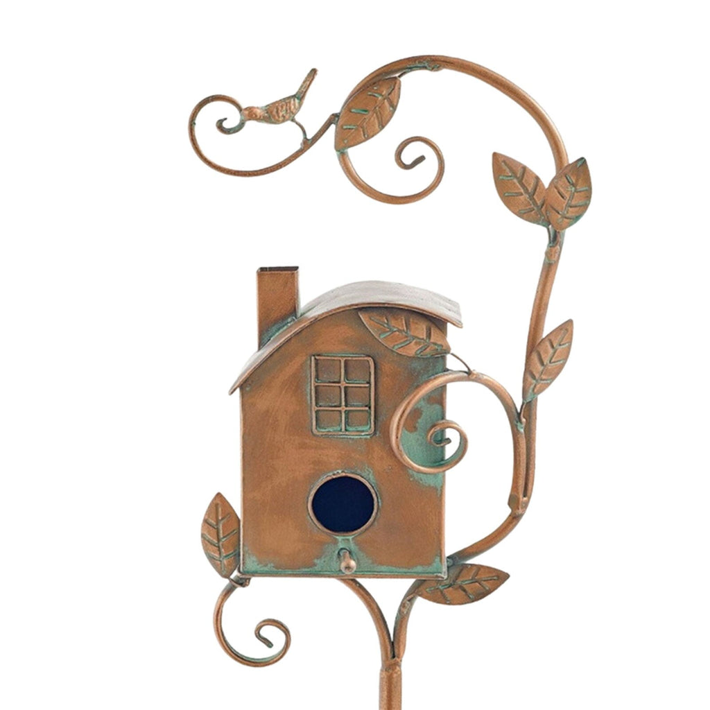 Nestique | Decoratieve metalen vogelhuisje tuinpaal - Handgemaakt Outdoor Tuin Vogelhuis Ornament