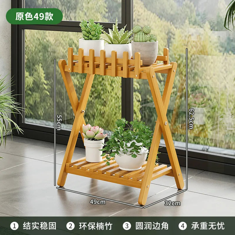 EcoTrellis | Bamboo VerdeShelf plantenstandaard met twee niveaus en latwerk
