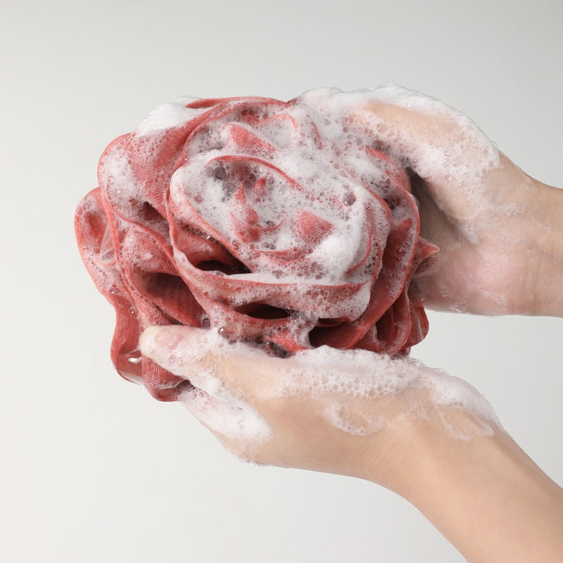 RoseBliss | Japanse rozenbadspons – zachte exfoliërende douchespons voor milde huidverzorging
