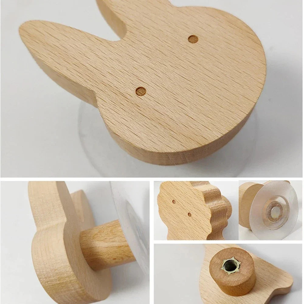 TundraHook | Wandhaak Scandinavische Houten Dieren - Kapstokhaak & Hoedhaak in Rustieke Stijl