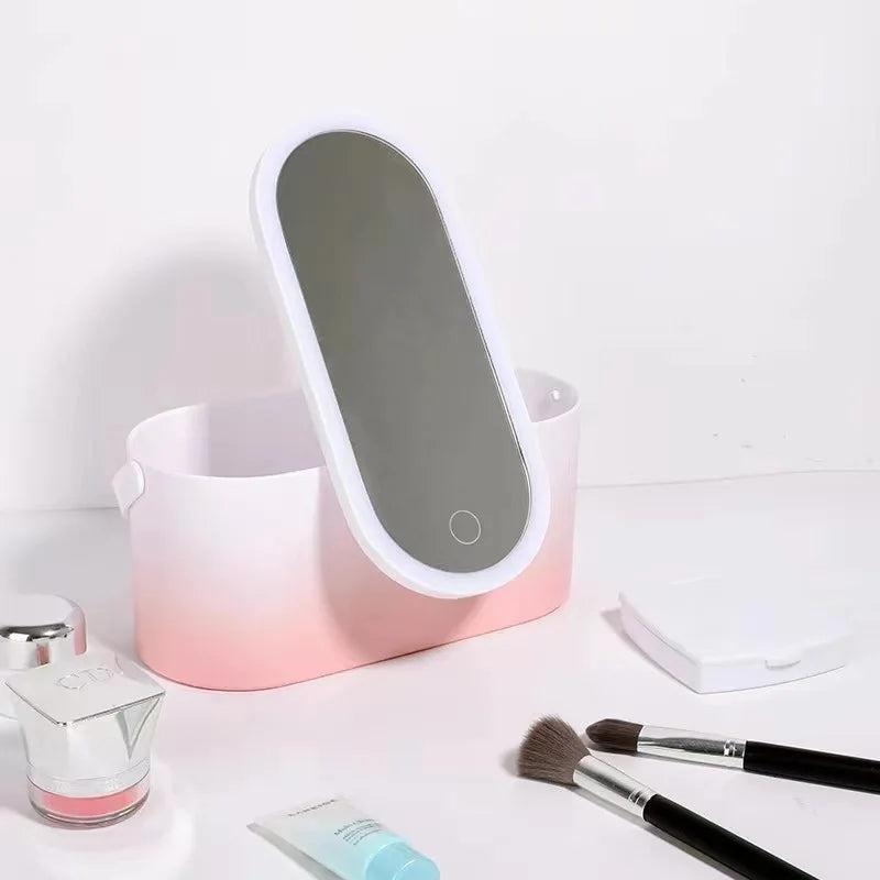 DazzleVault | Draagbare Make-up Opbergkoffer met LED Verlichte Spiegel - Vanity Organizer