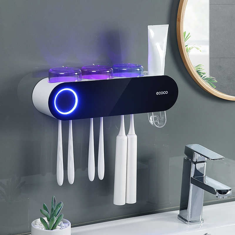 SterilHold | UV Tandenborstel Sanitizer Houder - Badkamer Organisator met UV Sterilisatie, Automatische Desinfectie & Antibacteriële Bescherming